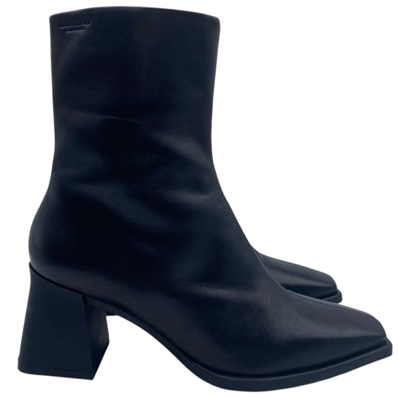 Vagabond Womens Shoes Hedda Boots Sz 9 Black Leather Chelsea Heeled Ankle Sleek - Picture 3 of 15